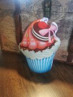 Cupcake Muffin Kissen klein blau NEU