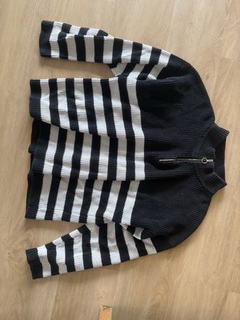 Pullover lamarel gestreift mit Reissverschluss Grösse M