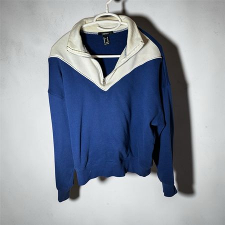 Sweatshirt Forever 21 blau weiss Reissverschluss XS