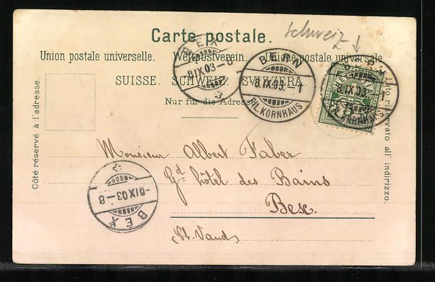 Cartoline postali: Litho Bern, Ortsansicht, Münster, Zeitg – Usato da Berlin venduto da bartko-reher 1