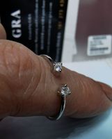 Bague argent avec diamants de moissanite de 0,072 ct GRA