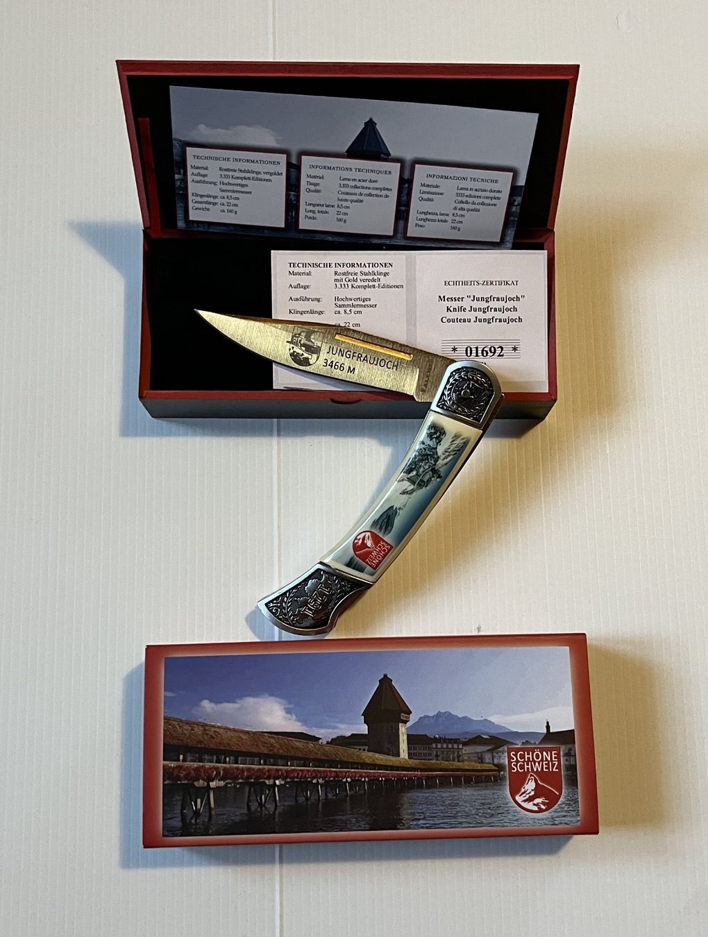 Swiss Accessori: Falkner Messer Jungfraujoch – Nuovo e nell'imballaggio originale da Vilters venduto da Panera