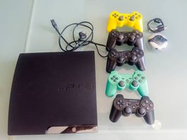 SONY PS3 SLIM 256 Mo avec 24 jeux et 5 manettes dont 3 SONY