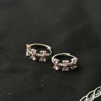 Silber 925 Schleife Rosa Zirkonia Kreolen