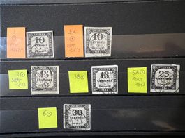 () 6 Timbres Taxe 1859-1878 Typographiés oblitérés