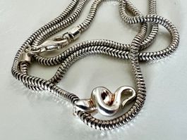 Schlangenkette Silber 925 beweglicher Schlangenkopf massiv