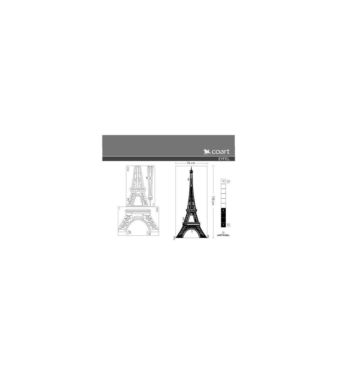 Tessuti: Velours Wandtattoo Eiffelturm 170X74 cm – Nuovo e nell'imballaggio originale da Reinach AG venduto da evimshop 3