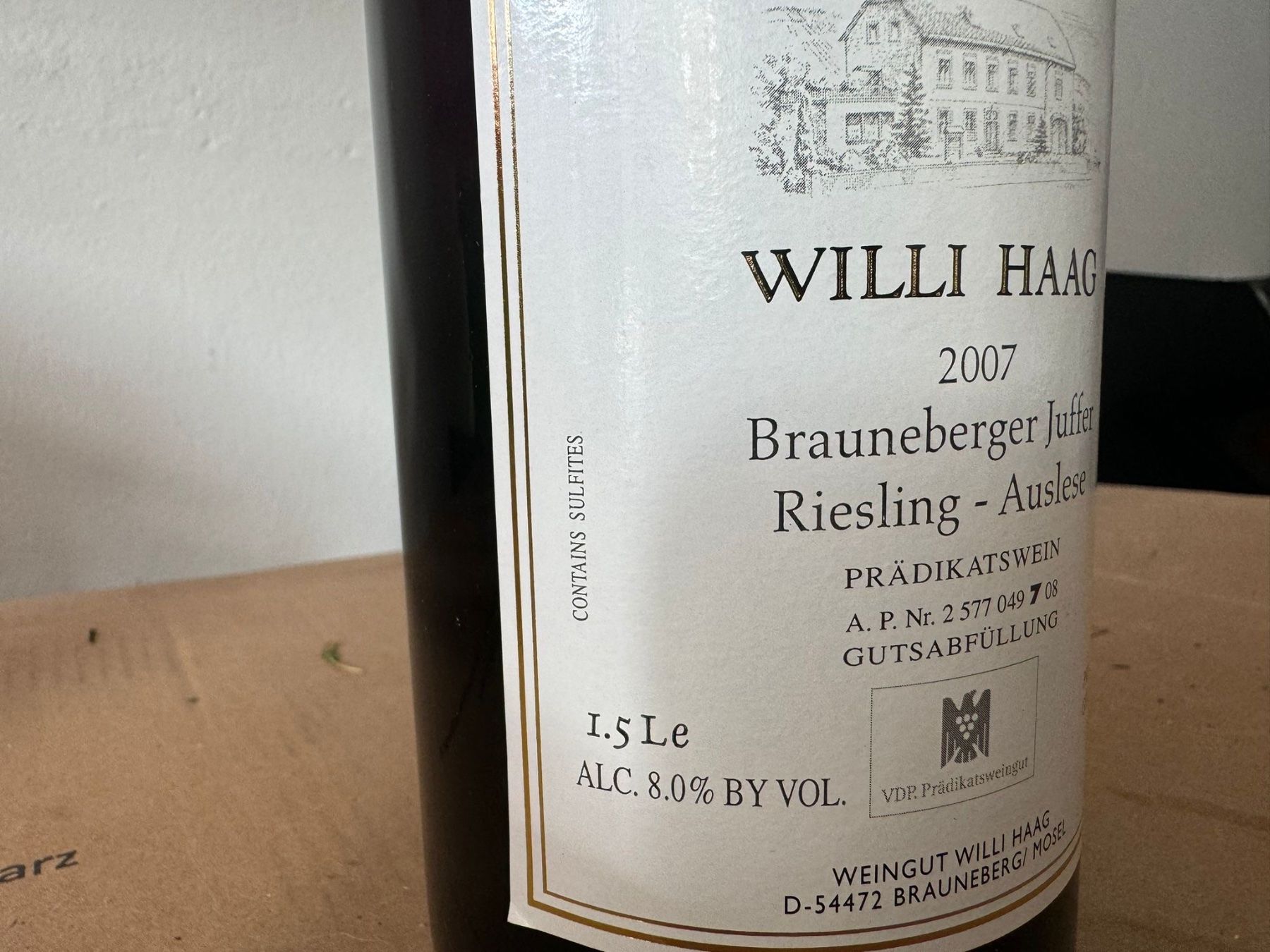 Wein: 1 Fl. Willi Haag Auslese 2007 MG – Gebraucht aus Dietikon von Nesh 2