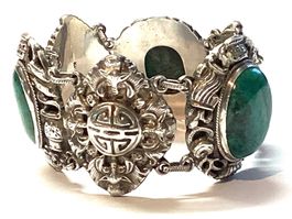 Armband ,800 Silber, Edelstein, Cabochons, Symbole, Relief