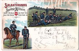 Ansichtskarte Militär Schweiz Soldatengruss 1900