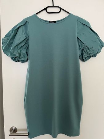 Sommerkleid mit Puffärmeln, Gr. S, Farbe türkis