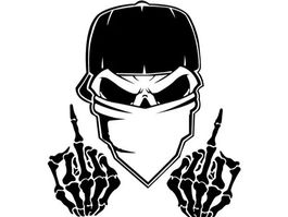 🖕Frecher Auto-Aufkleber: Skelett-Totenkopf Mittelfinger☠️🖕