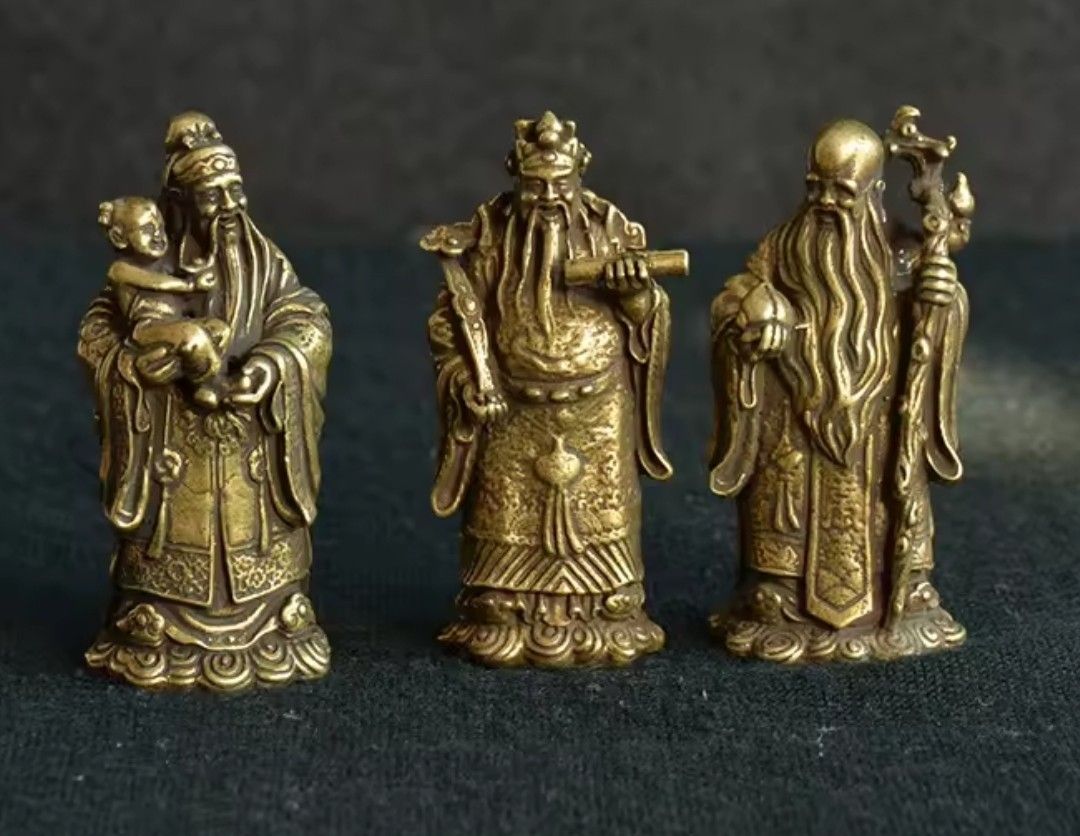 Statuette: 3 Dieux de la benediction/ Taoisme en bronze – Nuovo e nell'imballaggio originale da Vernier venduto da 19pigments
