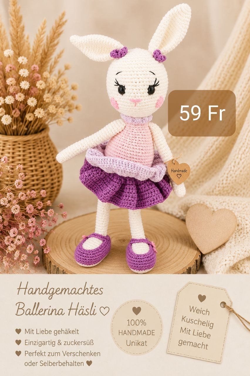 Spielzeuge: Handgemachtes Häsli Ballerina – Neu (gemäss Beschreibung) aus Widnau von Sau_r9gp
