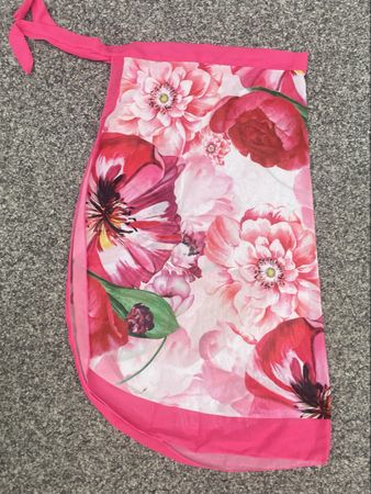 Wickelrock Damen Strandtuch Blumenmuster Pink neuwertig