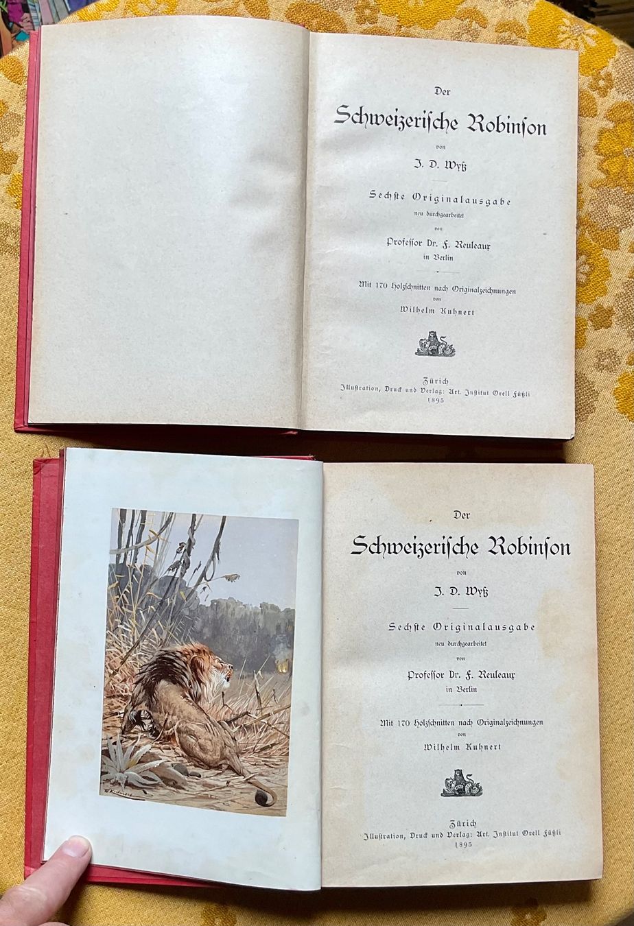 Libri: 2 Bücher Der Schweizerische Robinson von 1895 – Usato da Endingen venduto da nathan05 4