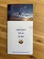 Cabin Safety Card VP-BAT 747SP