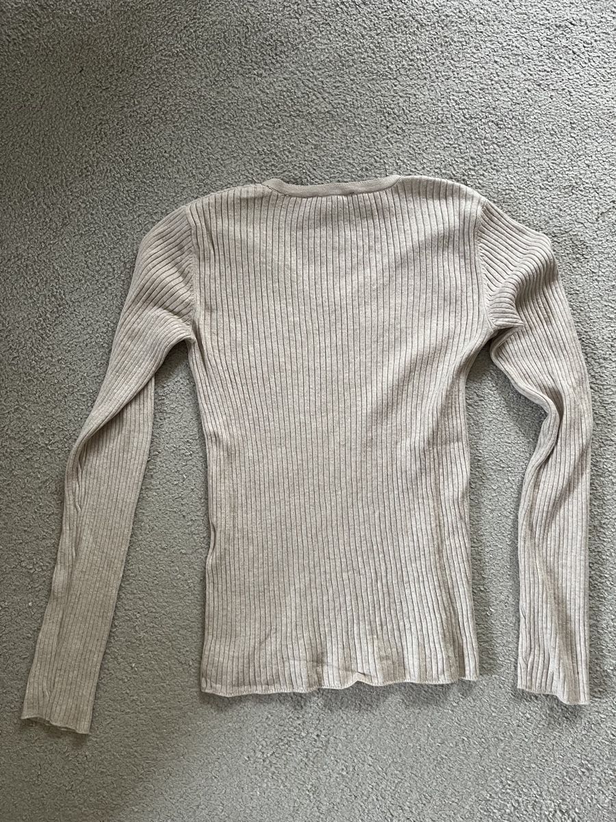 C&A T-shirt: C&A Beiges geripptes Langarmshirt Grösse M – Usato da Zürich venduto da ole_8rwr 1