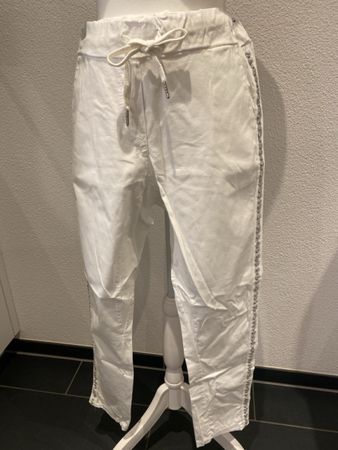 „Diva's“Weisse Baumwollhose Neu!  Gr. S/36