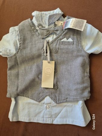 Eleganter Baby-Jungenanzug mit Weste und Fliege, neu!NO.86