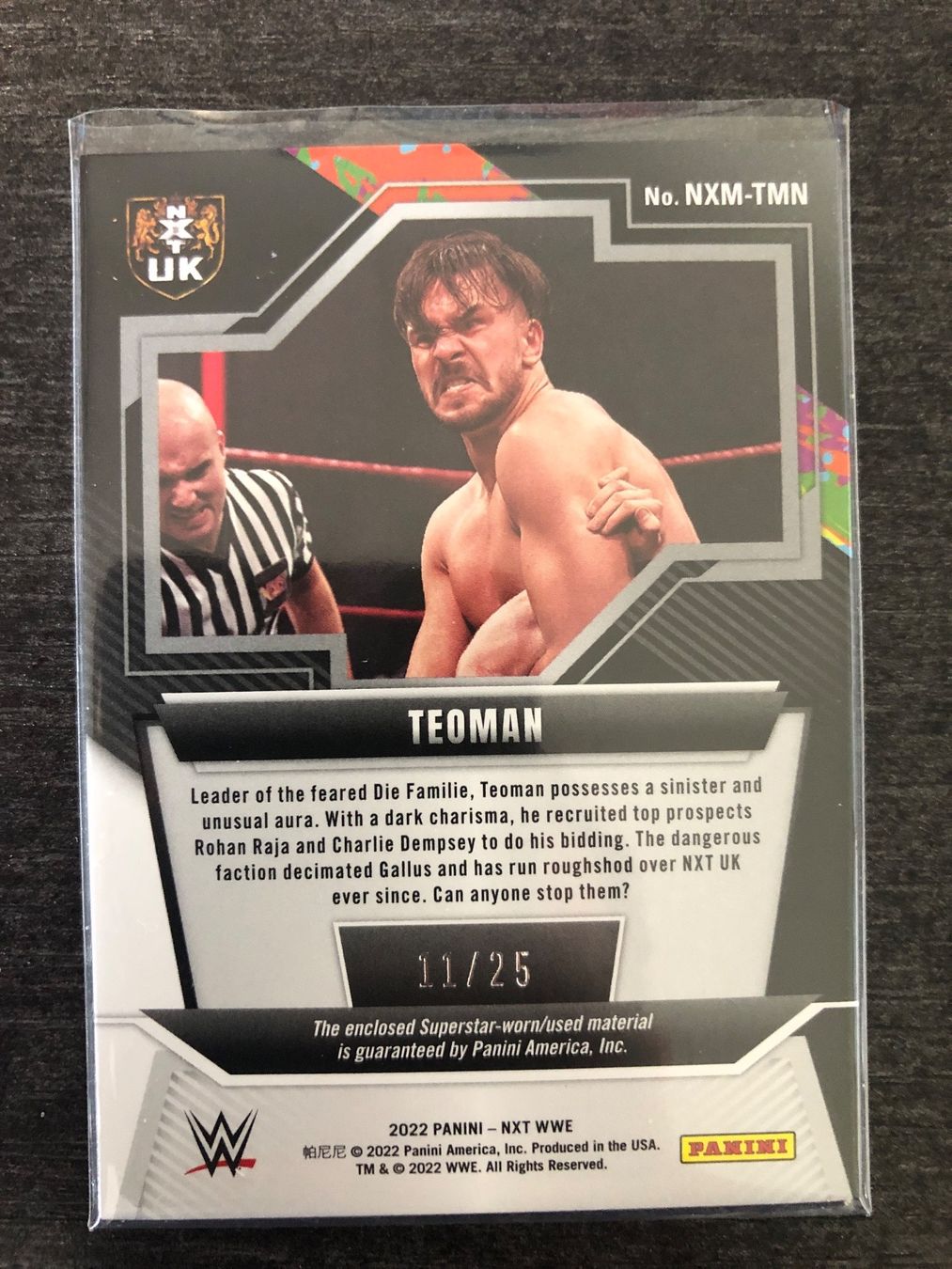 Topps Carte collezionabili: Panini WWE NXT Teoman worn-patch 11/25 – Usato da Wangenried venduto da Garagara 1