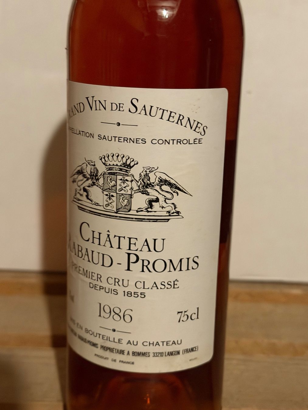 Vino: SUPERBE SAUTERNES Château Rabaud-Promis 1986 – Nuovo (secondo la descrizione) da Roche VD venduto da avediscipule 3