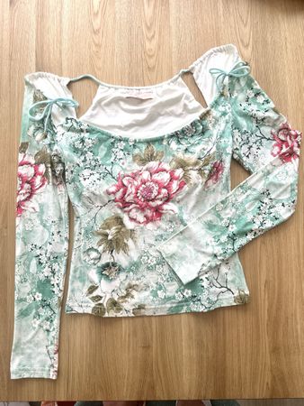 🌸 Amor & Psyche Vintage Top mit floralem Print (Gr. M) 🌸