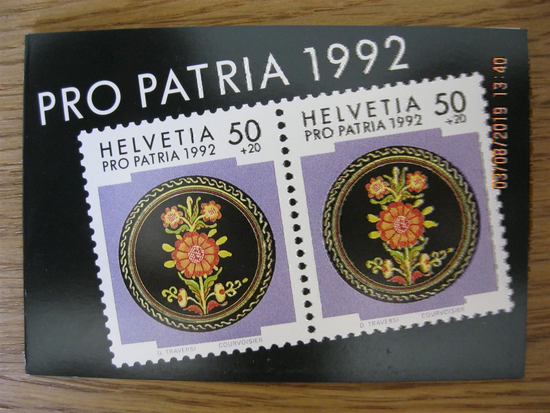 Tutti i francobolli: 1992 Pro Patria Markenheft Postfrisch – Nuovo (secondo la descrizione) da Affoltern am Albis venduto da Andrezc