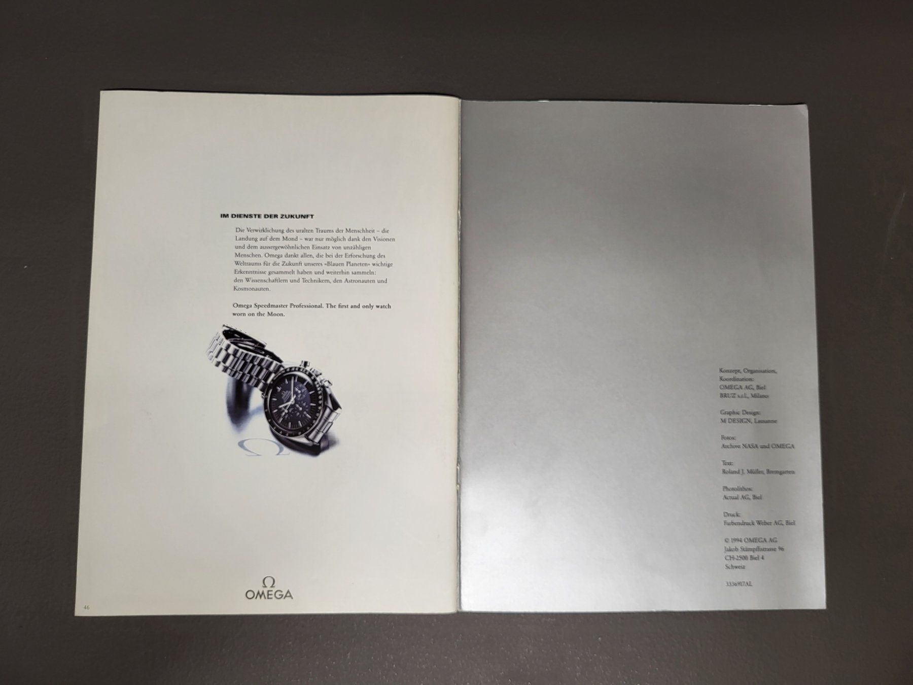 Documenti: Omega "Our Time in Space" Broschüre / Heft 1994 – Usato da Zürich venduto da BOAC1943 3