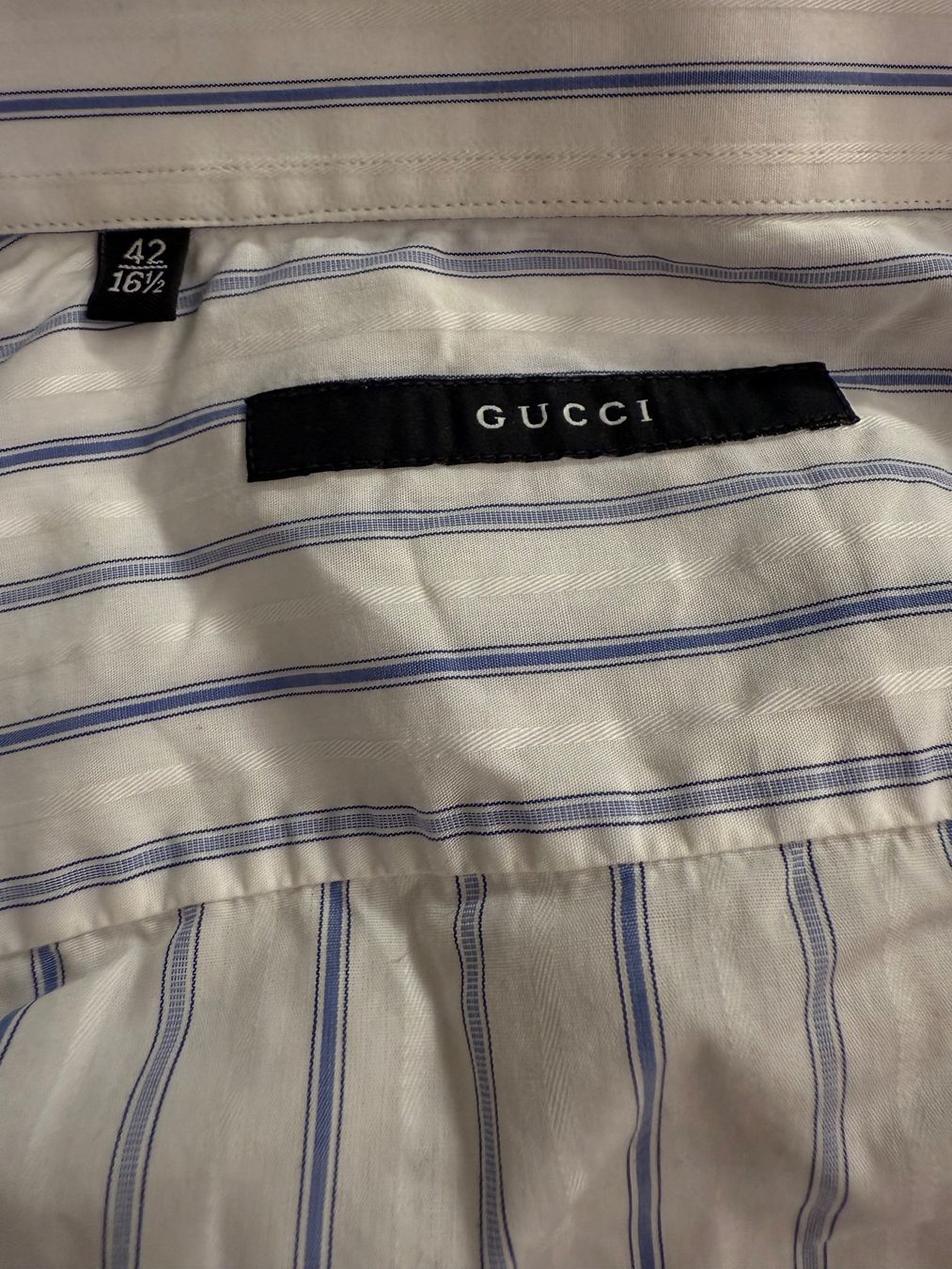 Gucci Camicie: Gucci Hemd, Gr. 42, Sommerhemd, gestreift Kurzarm – Usato da Wollerau venduto da falkenauge444 1