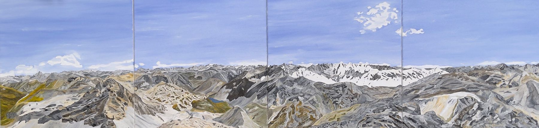 Gemälde: Alpenpanorama: Gletscherhorn Avers – Neu (gemäss Beschreibung) aus Beinwil am See von Bergbilder 1