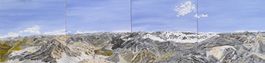Grosses Alpenpanorama aus den Bündner Bergen (Ölgemälde)