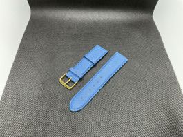 Cinturino in pelle blu 22mm