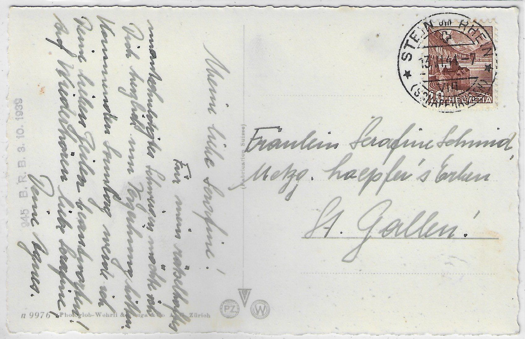 Cartoline postali: Stein a. Rh. mit Schloss Hohenklingen – Usato da Ettingen venduto da Kartenplanet 1
