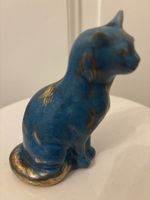 Magnifique chat Bleu en céramique, G. Bruneau Balon, Blois