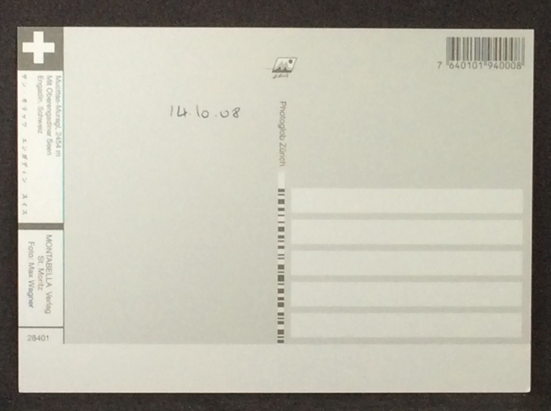 Cartoline postali: Muottas-Muragl mit Oberengadiner Seen, Engadin – Usato da Widnau venduto da Brusi9 1