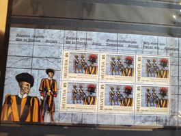 Päpstliche Schweizergarde 6er Briefmarkenblock
