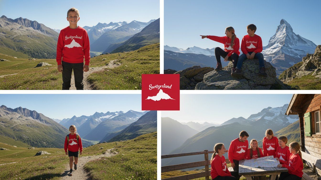 Maglioni & Felpe: Roter Switzerland Pullover mit Matterhorn, Grösse 5-6J 116 – Nuovo e nell'imballaggio originale da Biel/Bienne venduto da Bolagol9 1