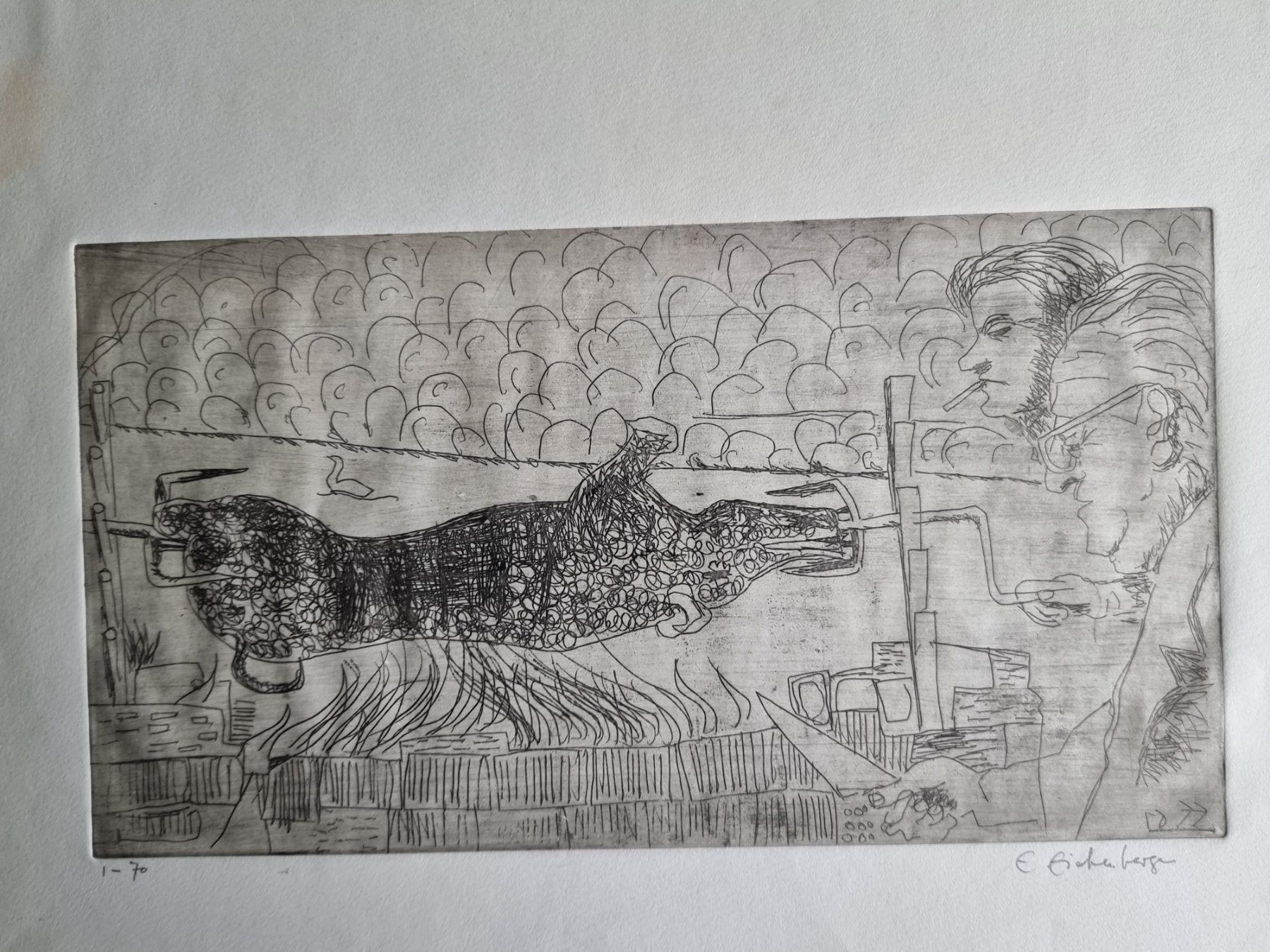 Grafica & Litografie: E. EICHENBERGER RADIERUNG AQUATINTA SIGNIERT NUMMERIERT – Usato da Gersau venduto da grafik-kunst 4