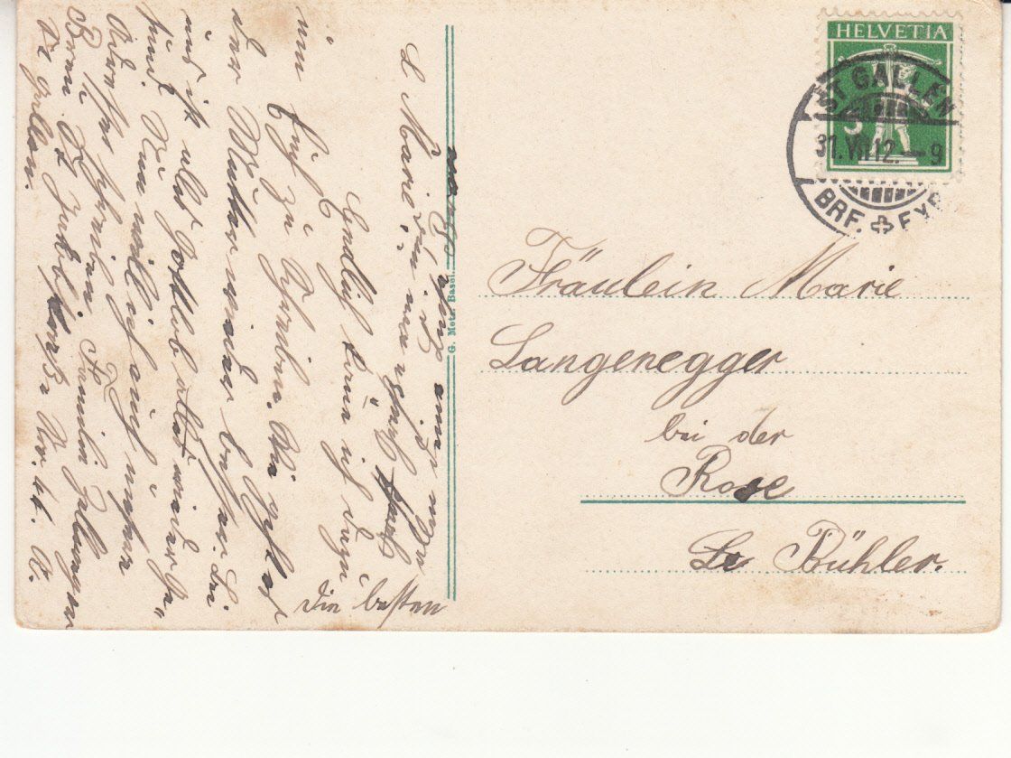 Cartoline postali: St. Gallen 1912 – Usato da Bürglen TG venduto da StampGraf 1