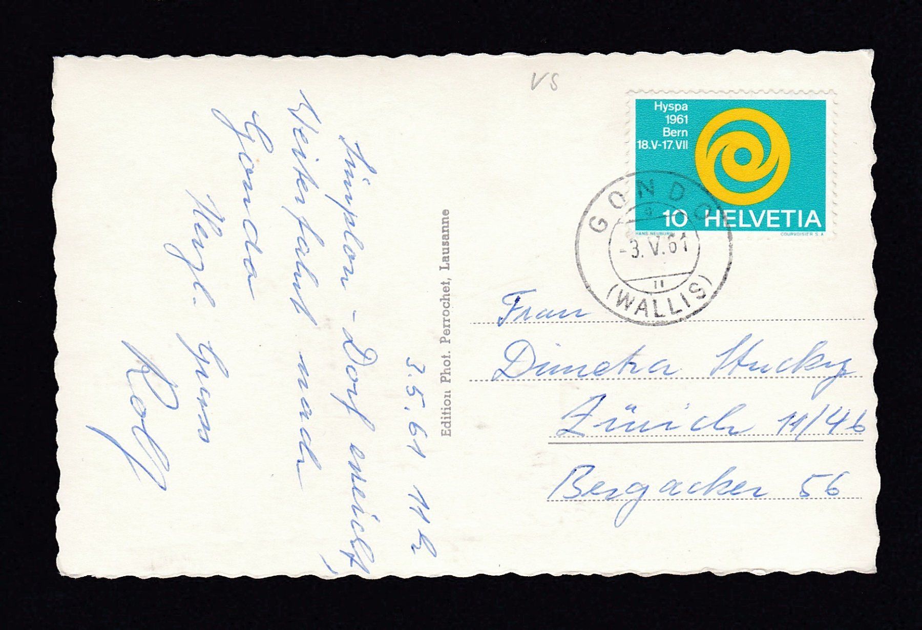 Ansichtskarten: SIMPLON DORF, 1961 – Gebraucht aus Reiden von cinfis 1