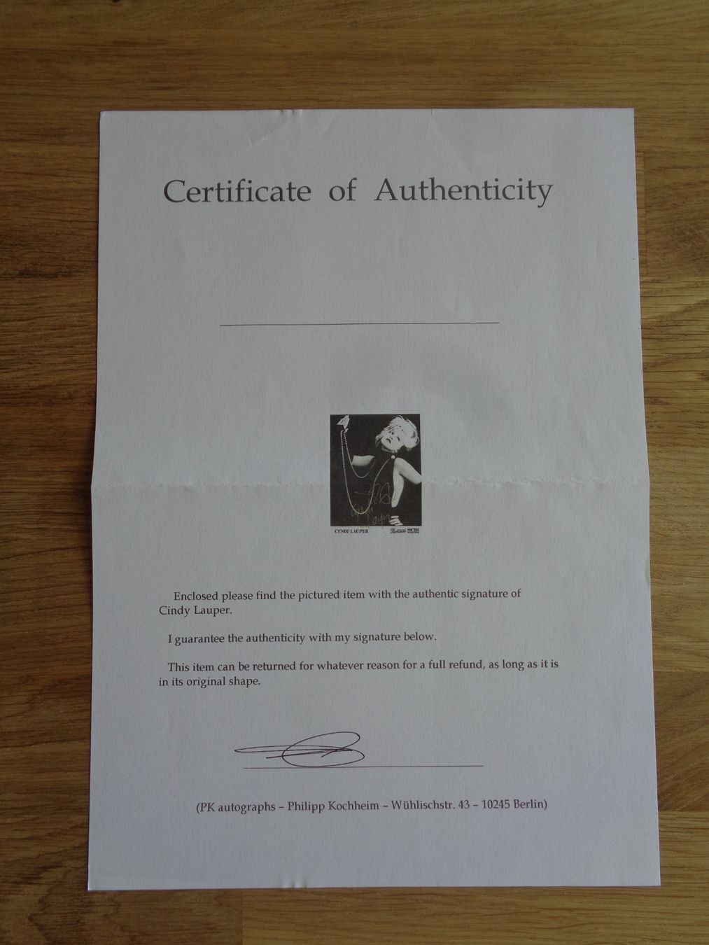 Autografi: Autogramm CYNDI LAUPER - 13x18 original handsigniert – Nuovo (secondo la descrizione) da Mönchaltorf venduto da hiukset 1