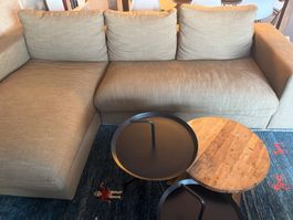 Ecksofa beige Stoff guter Zustand 280x140cm
