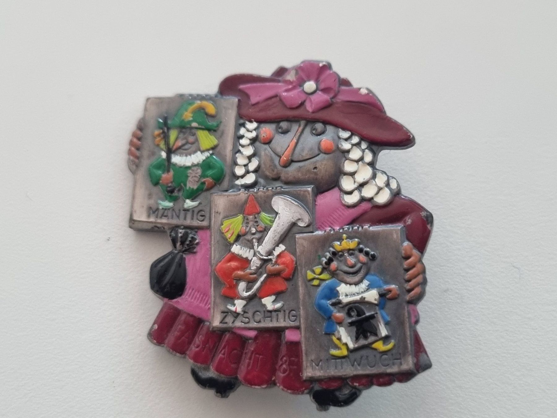 Basler Placchette & Badge: Handbemalte Basler "Blaggedde" 1987. F. Müller basel – Usato da Lenzburg venduto da freedomky
