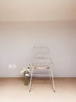 Weisser Vintage Drahtstuhl, Wire Chair