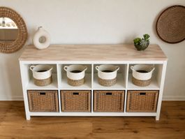 Deckplatte aus Echtholz für Ikea Kallax 4x2, Buche natur