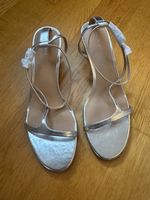 & Other Stores silver block-heel sandalettes, size 41,