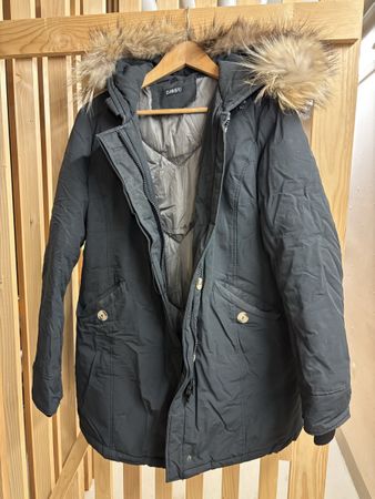 Damen Parka mit Kunstpelz Kragen