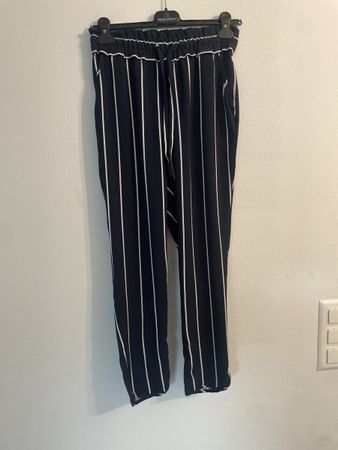 Zara Stoffhose gestreift Gr. XS/34 Marineblau/Weiss