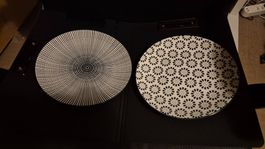 Mäser Essteller Set, 2 Stk, Schwarz Weiss, Top Zustand